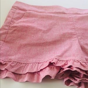 Rose Pink Ruffle Shorts LOFT. SIZE 14/38.